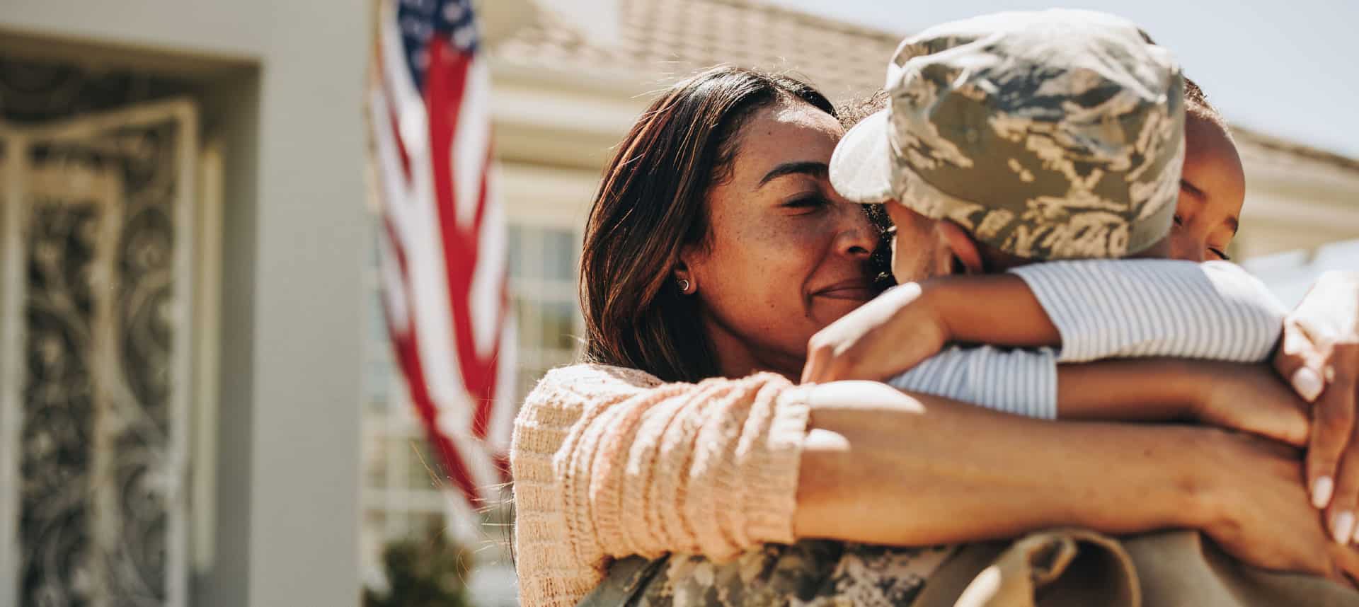 Solder holding young child